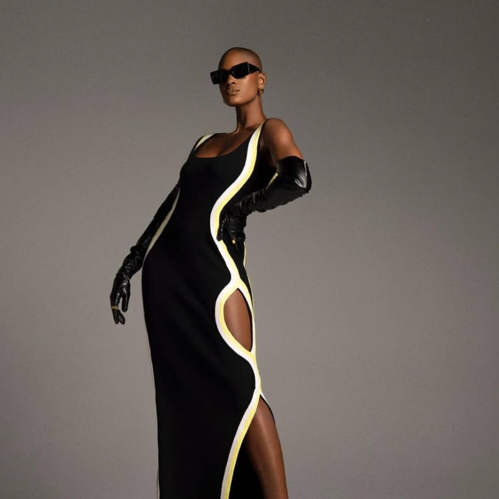 Hanifa Lorin Contour Knit Gown Size Medium Runway